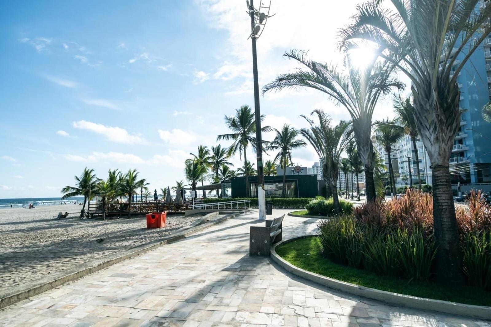 Frente Vista Mar Com Varanda Wi Fi 300Mbps E 10M Da Praia Da Tupi - Estacionamento Gratuito Praia Grande  Eksteriør billede
